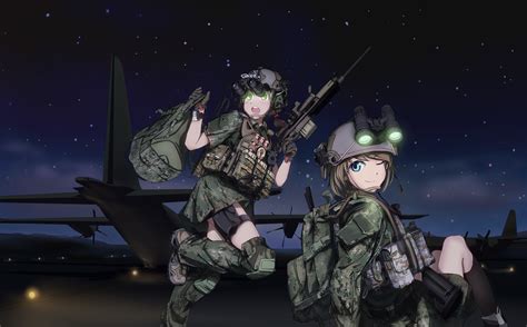 1920x1080 Original Characters Anime Anime Girls Military Tank Weapon