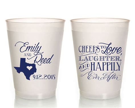 Personalized Frosted Flex Cups Plastic Party Cups Wedding Favor Wedding Cups Frosted Cups