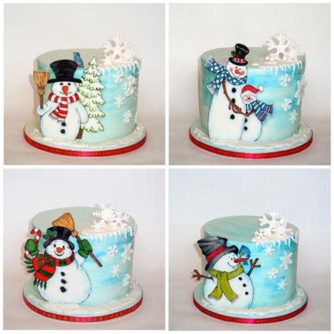 Snowmen Decorated Cake By Derika Cakesdecor