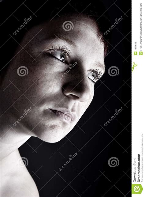 Studio Portrait Of A Young Mysterious Woman Stock Image Image Of