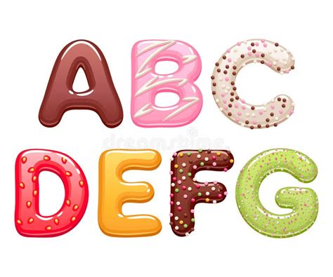 Decorated Sweets Abc Letters Set Stock Vector Illustration Of Design