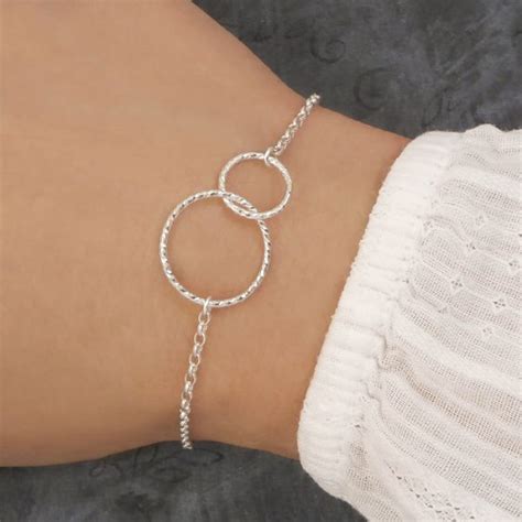 Silver Interlocking Circles Bracelet Silver Willow Jewellery