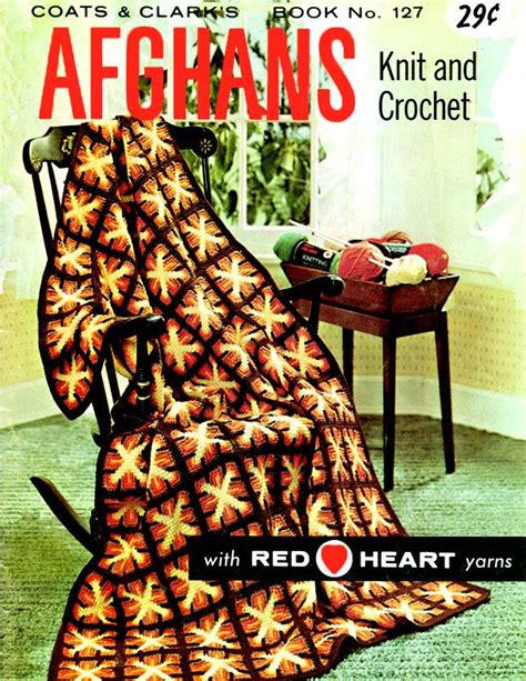 Afghans Knit And Crochet Coats And Clark Book No 127 Knitted Afghans