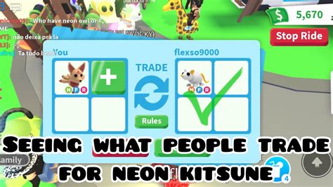 What People Trade For Neon Kitsune New Pet In Adopt Me Youtube