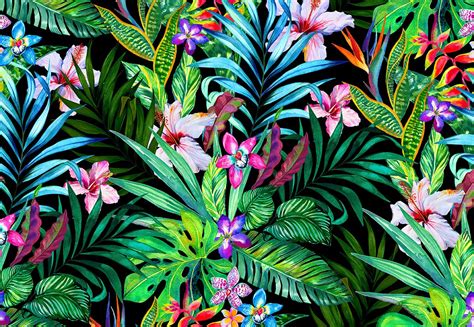 Midnight Tropicals On Behance Tropical Art Tropical Flowers
