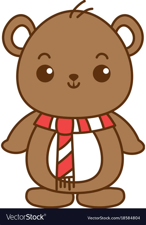 Cute Bear Teddy Kawaii Character Royalty Free Vector Image