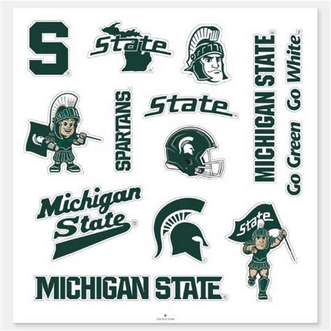 Msu Michigan State Spartans Logos Sticker Zazzle Michigan State