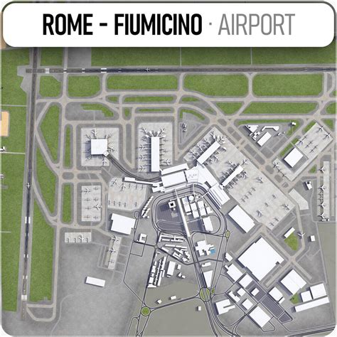 Rome Fiumicino International Airport Leonardo Da Vinci Fco 3d Model