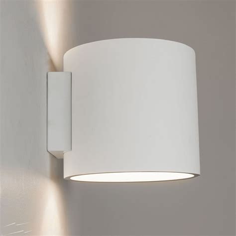 Ax Brenta White Plaster Wall Light For Up Down Lighting Switched Paintable Fitting