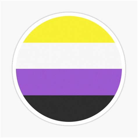 Nonbinary Pride Flag Circle Sticker Sticker For Sale By Lilwulfart Redbubble