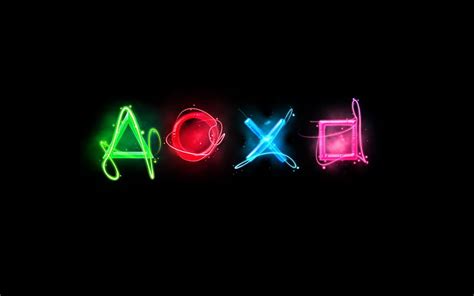 Hd Wallpaper Aoxd Neon Light Playstation Symbols
