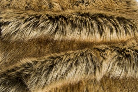 Brown Wolf Faux Fur Fabric By The Metre 3054 Brownbeige