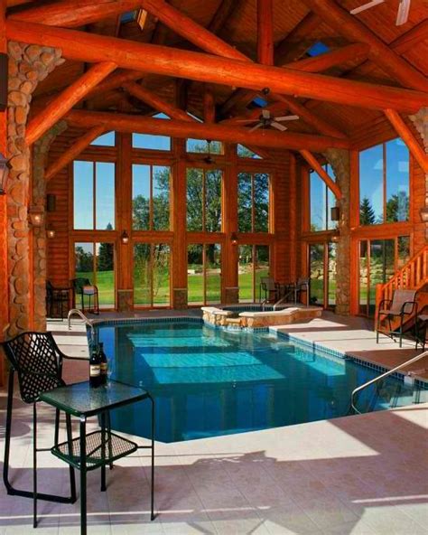 Log Cabin Indoor Pool ♡ Never Hurts A Girl To Dream Pinterest