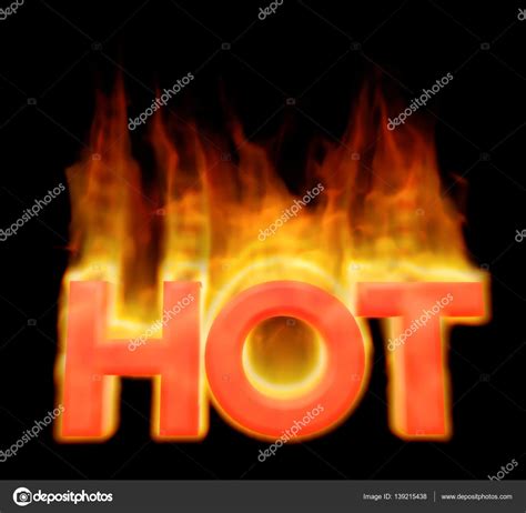 Hot Word Flames Fire Text Black Background 3d Illustration — Stock