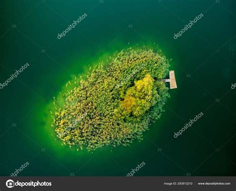 Aerial Top Down View Of A Small Island Birds Eye View Of Beautiful