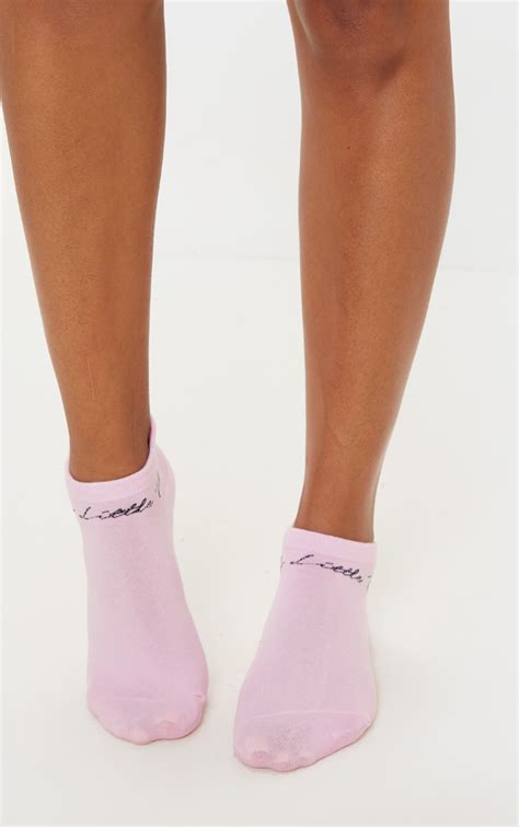 prettylittlething pink trainer socks active prettylittlething