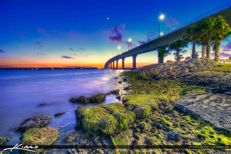 Bridge Stuart Florida Sunset From Park Hdr Photography By Captain Kimo