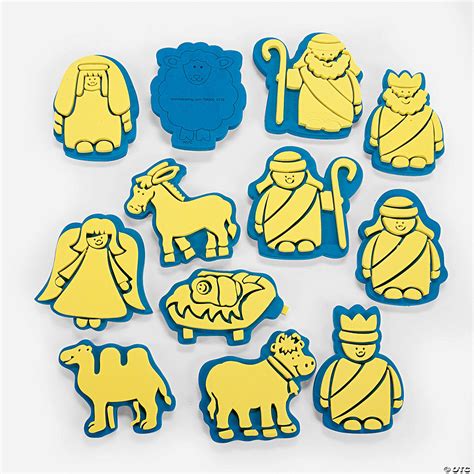 12 Away In A Manger Foam Nativity Stamps Discontinued