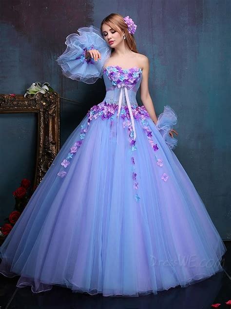 fancy 3 d flowers beading bowknot sashes lace up sleeveless sweetheart floor length ball gown