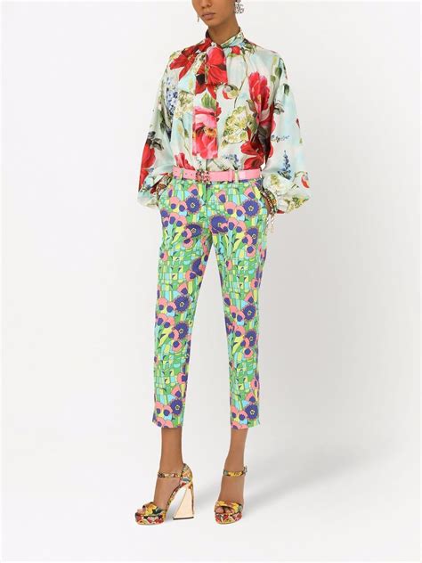 Dolce And Gabbana Floral Print Silk Shirt Farfetch