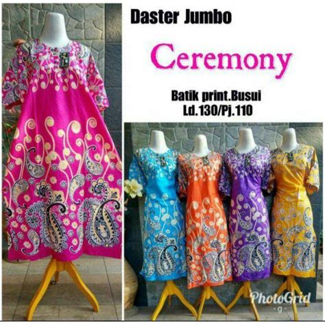 Daster Jumbo Kancing Ceremony Baju Tidur Lengan Pendek Fashion Batik