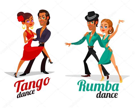 Caricatura Vectorial De Una Pareja Bailando Tango Y Rumba 2024
