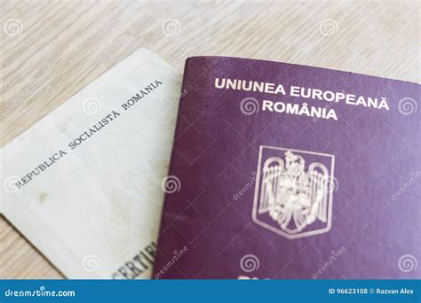 Romanian Passport And Birth Certificate Stock Photo Image Of Document