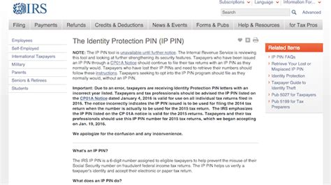 After Security Review Irs Shuts Down Online Ip Pin Tool Taxgirl