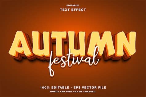 Premium Vector Autumn Festival Editable Text Effect