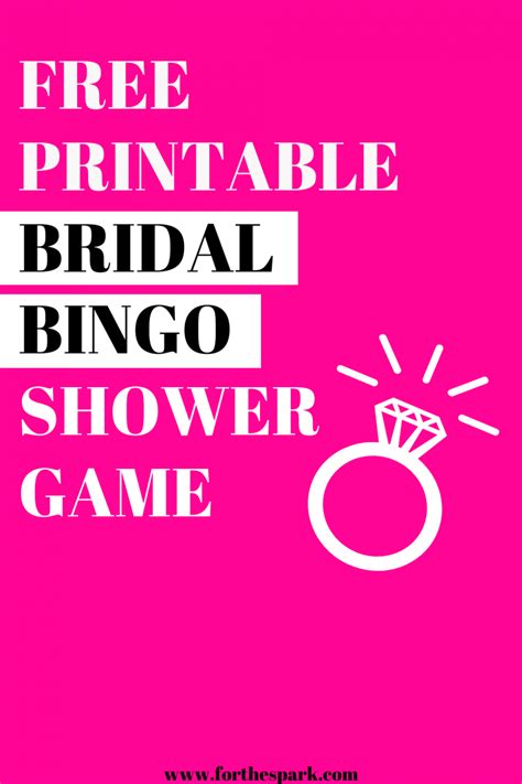 How To Play Bridal Bingo Free Printable Bold Bubbly Bridal Shower