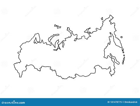 Russia Outline Map Vector Illustration CartoonDealer