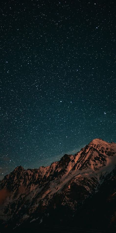 Mountain Night Sky In 2020 Beautiful Wallpapers Backgrounds Night