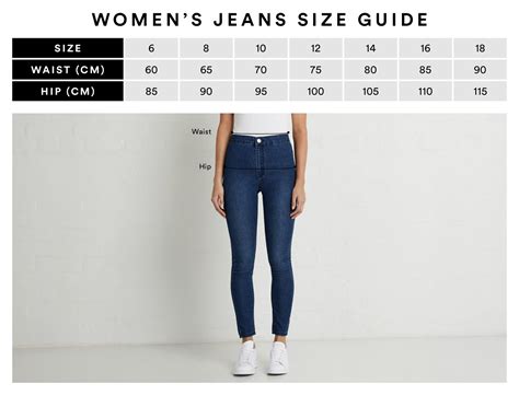 Denim Jeans Size Chart