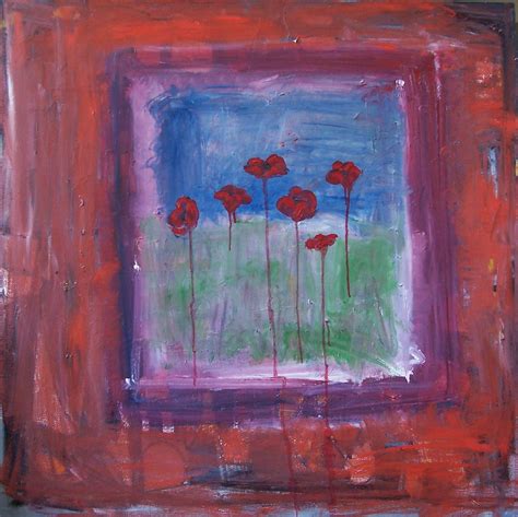 Abstract With Poppies By Elisa Root Oil Painting Artful Home