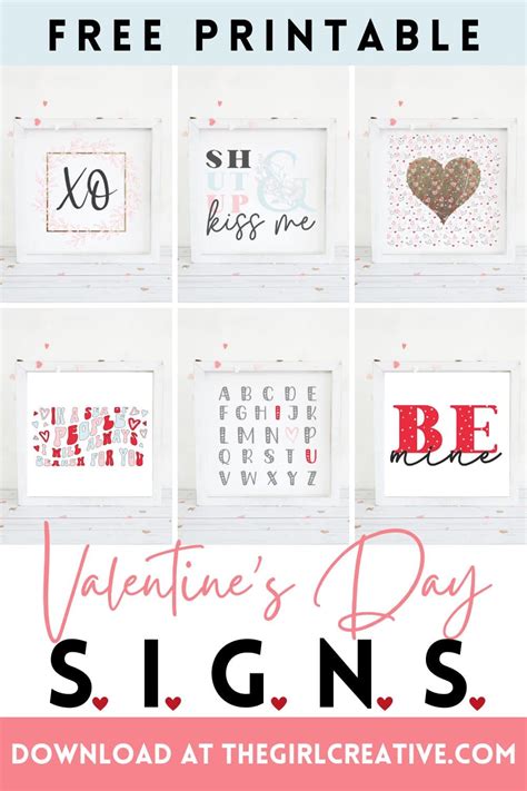 Free Printable Valentine Signs To Decorate Your Home With The Girl