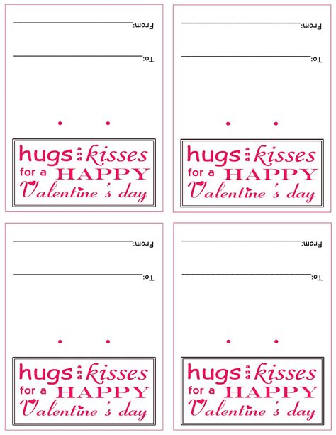 Hugs And Kisses Valentine Printable