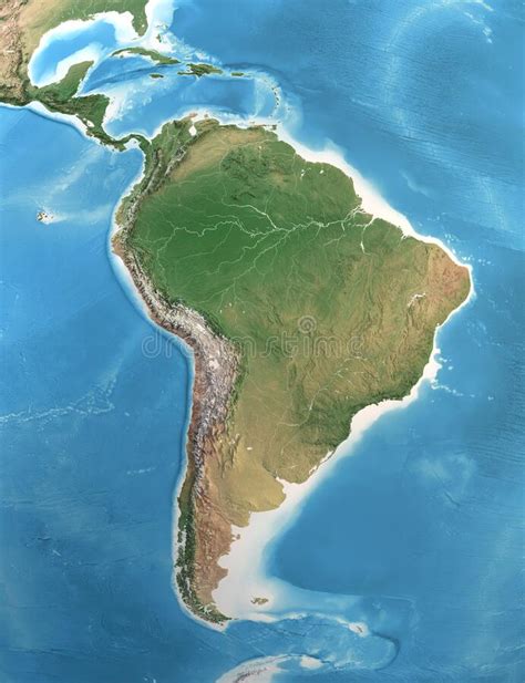Mapa Físico De América Central Y El Caribe Stock De Ilustración