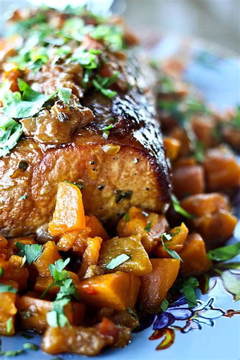 This pork roast dish is very similar to the one i grew up eating with a few tweaks. Peach Salsa Pork Roast with Sweet Potatoes ...