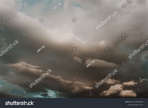 Sky Puffy Clouds Background Atmospheric Phenomena Stock Photo