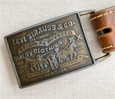 Levis Leather Belt Buckle Vintage Levi Strauss And Co Made In Usa