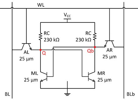 A circuit diagram is a graphical representation of an electrical circuit. 4H-SiC SRAM circuit diagram consisting of npn transistors ...
