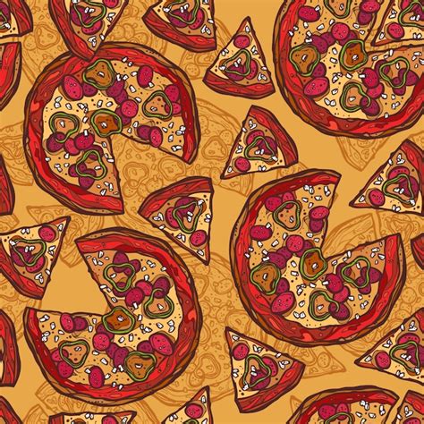 Pizza Pattern Design Vector Free Download