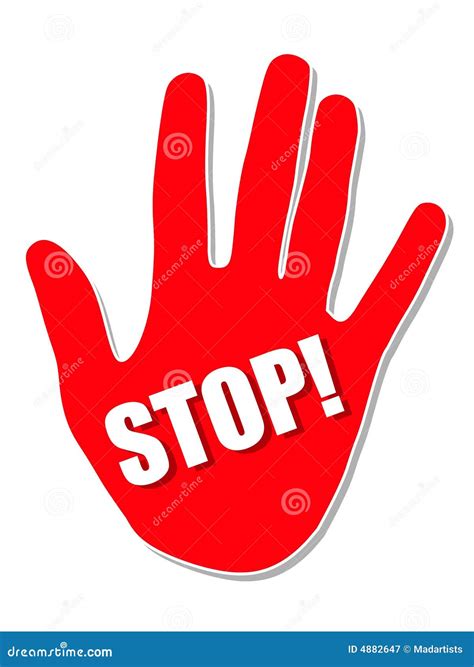 Big Red Stop Hand Royalty Free Stock Photography Image 4882647