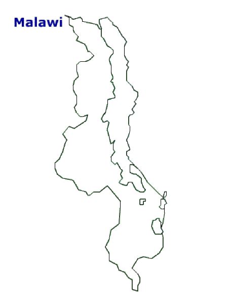 Malawi Map Terrain Area And Outline Maps Of Malawi Countryreports