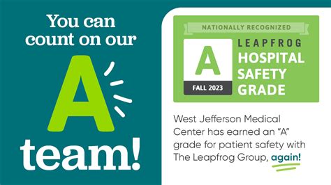 West Jefferson Medical Center Earns An ‘a Hospital Safety Grade From