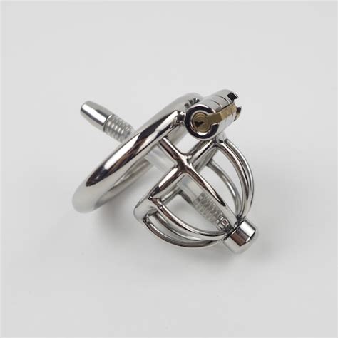 Male Chastity Device With Urethral Catheter Stainless Steel Etsy