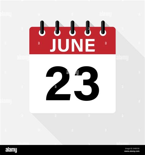 June Calendar Icon Calendar Icon With Shadow Flat Style Date Day