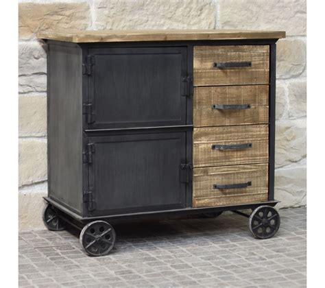 Avec 3 portes et 1 niche ouverte. Commode Console Meuble Bahut Enfilade Industriel Campagne ...