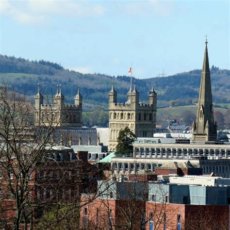 Exeter Rooftops And Devon Hills Exeter Cathedral Exeter City Wildlife