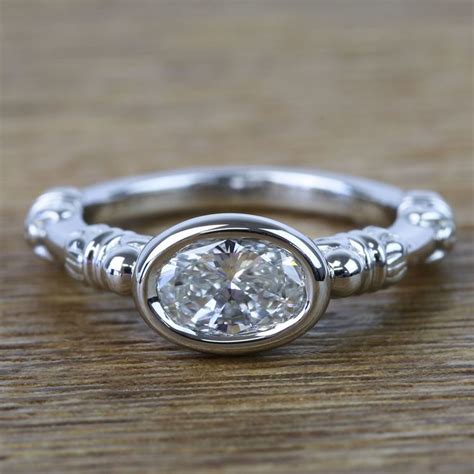 Custom Vintage 090 Carat Oval Diamond Engagement Ring